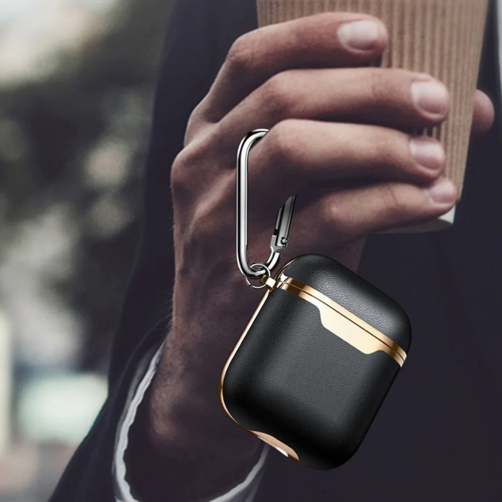 

1 Pc Headphone Holder PU Earbud Cover Compatible with Airpods Gen 1/2 (Black)