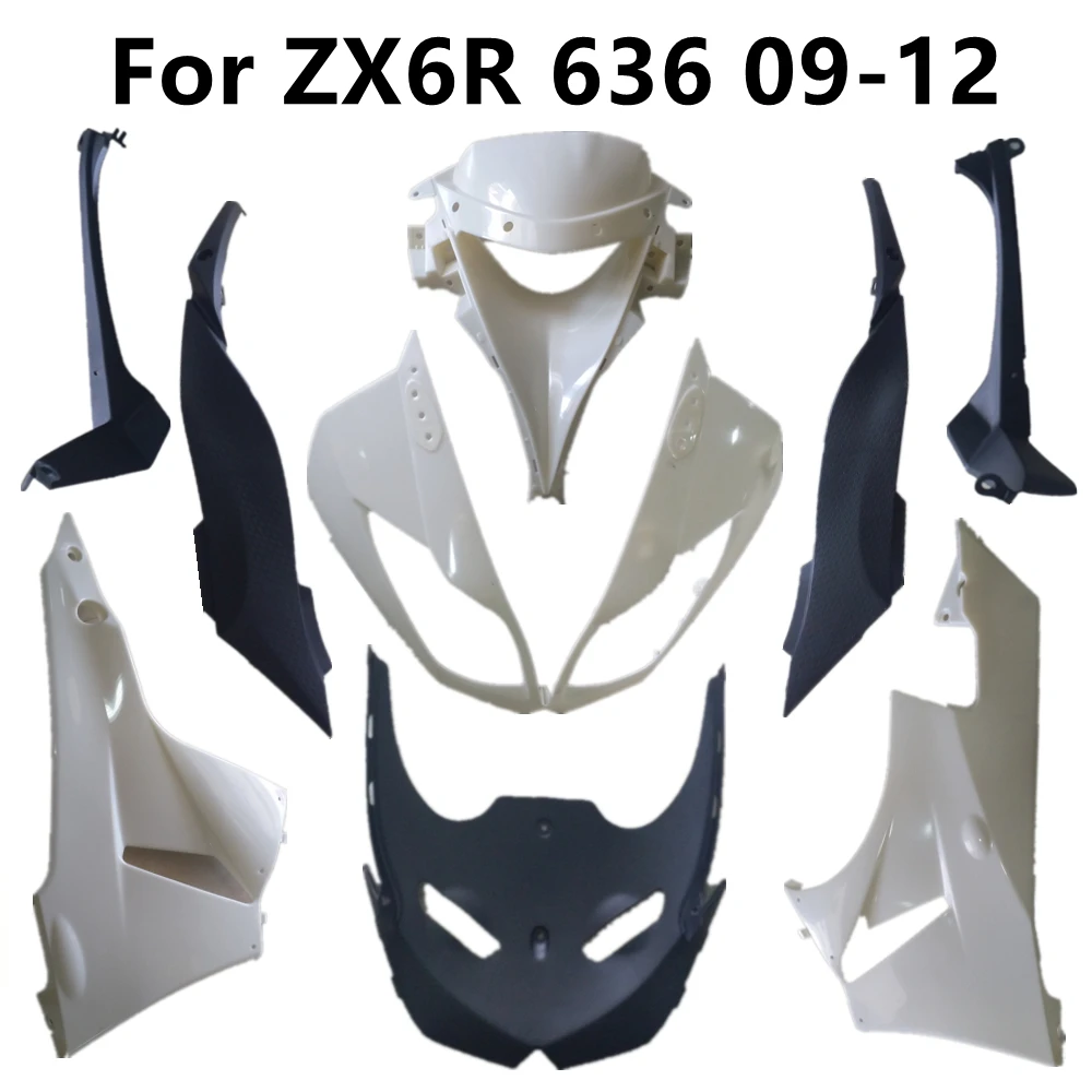 

Motorcycle Unpainted Fairing Components For ZX6R 2009-2010-2012 Bodywork Plastic Parts 636 09-11-12 Pack Left and Right Cowling
