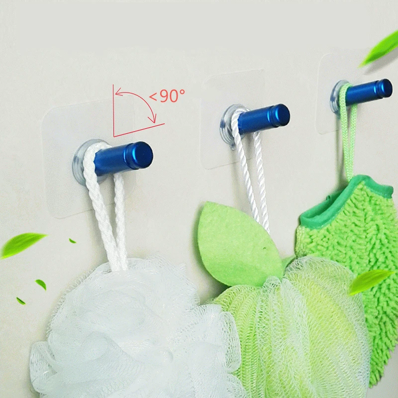 

2Pc Wall-Mounted Color Aluminum Hook Free Punch Bathroom Household Kitchen Supplies Storage Seamless Multifunction Key Coat Hook