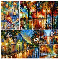 colorful streetscape painting 5d diy full square and round diamond painting embroidery cross stitch kit wall art club home decor