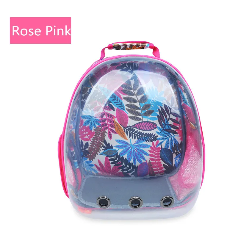 Rose Flower Стиль, рюкзак для перевозки кошек, переносные дышащие прозрачные капсулы, дорожные клетки для переноски домашних животных, кошек, щенков - Color: Rose Flower