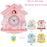 kawaii sanrio accessories kitty my melody cinnamoroll cute creative cartoon princess room swing wall clock house decoration
