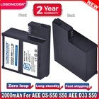 Аккумулятор LOSONCOER 2000 мА  ч, DS-S50, DSS50, S50, Accu для камеры AEE D33, S50, S51, S60, S71, S70