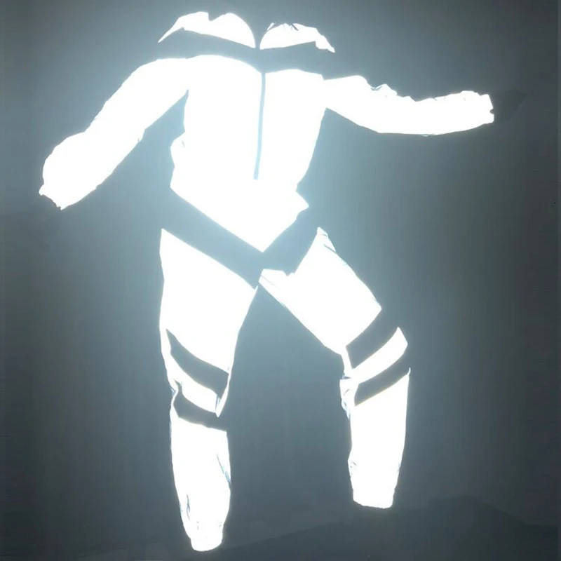 BKLD Женская Светоотражающая одежда топ на молнии длинные штаны женская Свободная