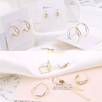 diy earrings accessories 925 silver needle copper plating real gold color personalized irregular modeling earrings earrings mat
