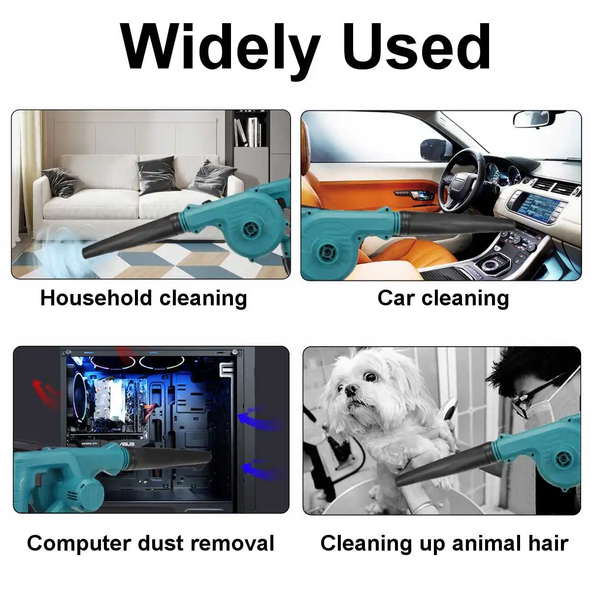 

900W 2 In 1 Cordless Electric Air Blower Vacuum Cleannig Blower Blowing & Suction Leaf Dust Collector For Makita 288VF Battery