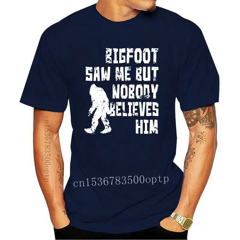 

2020 Мужская футболка с принтом, хлопковая футболка с коротким рукавом Bigfoot saw me (состаренная), женская футболка