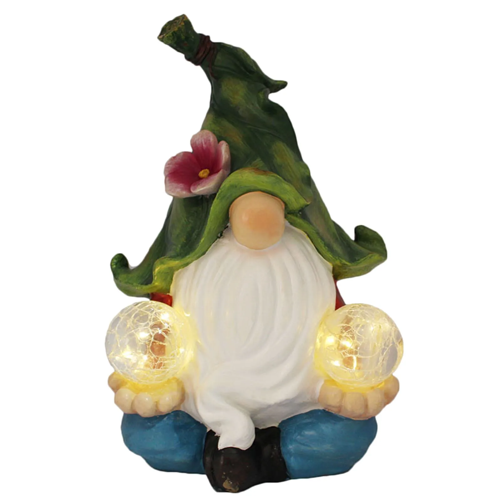 

Resin With Solar LED Light Garden Dwarf Dwarf Statue Decoration Flocked Gnome With Solar Lantern Figurine Dwarfs Ornaments