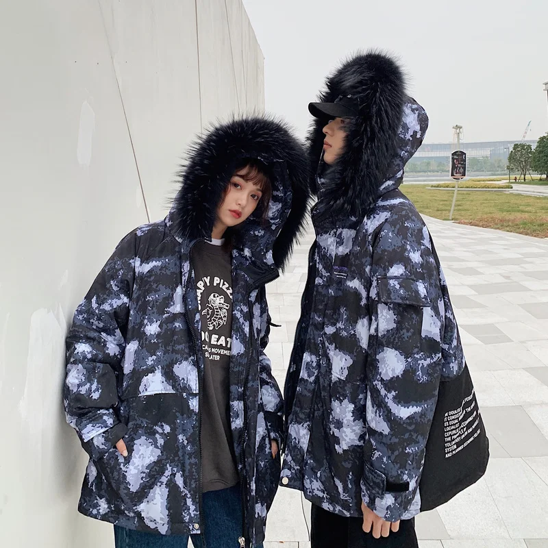 Liketkit мужские зимние куртки с капюшоном камуфляжные парки 2019 лоскутные