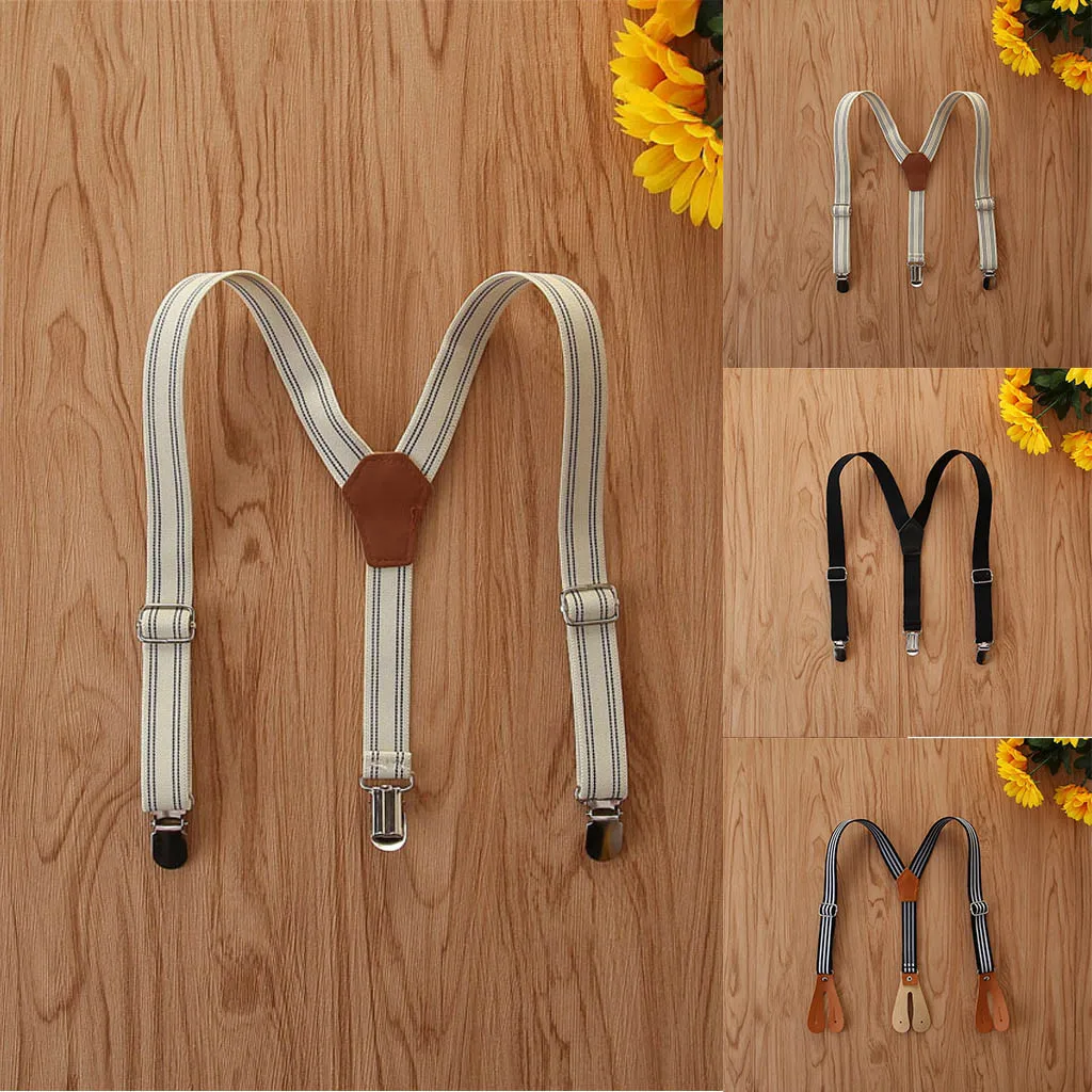 Детские подтяжки в полоску для маленьких мальчиков и девочек с y образной спинкой