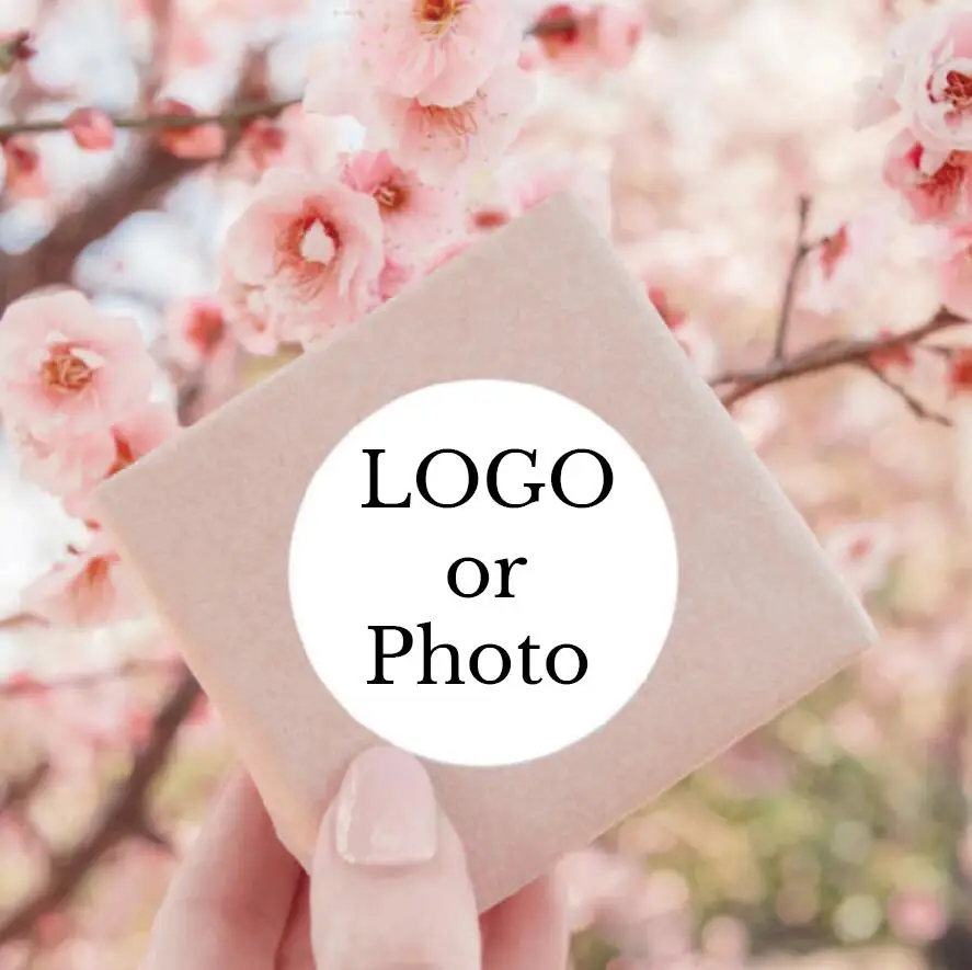 

100pcs, custom logo sticker White label/wedding sticker design Kraft baking gift sticker of your own company name baby shower