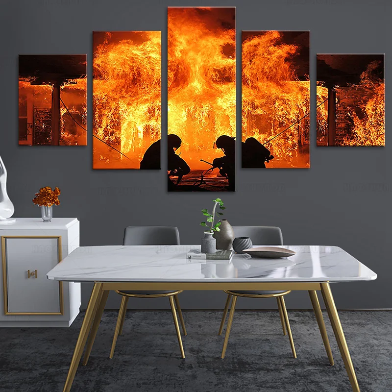 Плакат с художественным рисунком HD декор для домашних пожарников 5 шт. фигурка