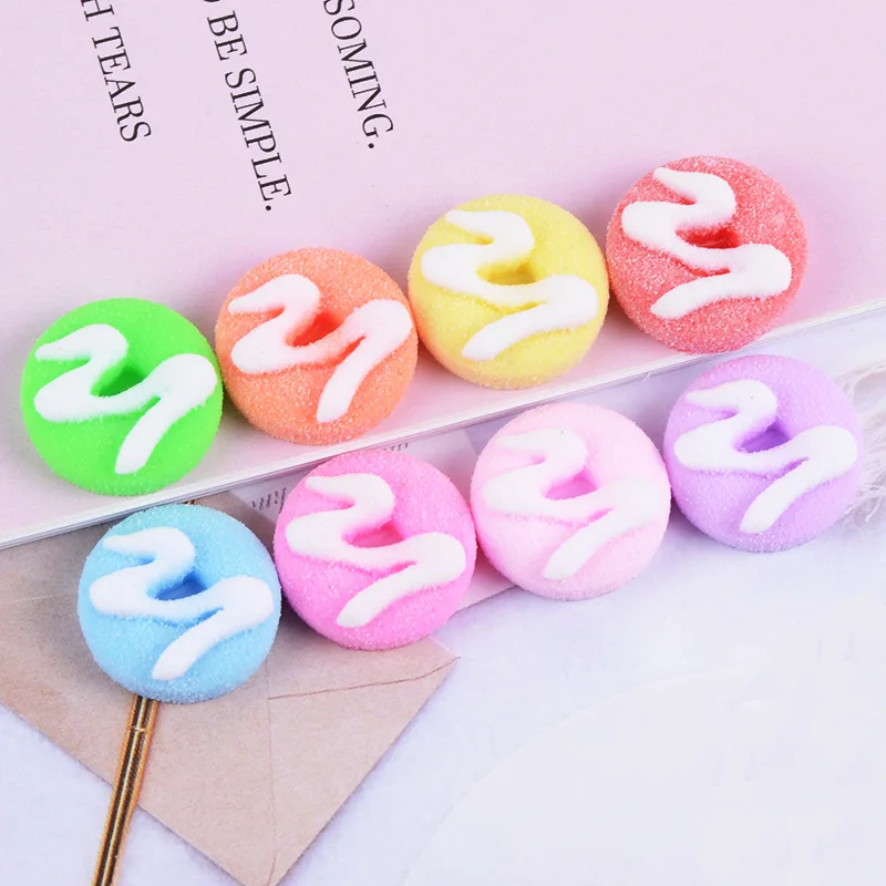 10 шт. кабошон с плоской спинкой имитация искусственной еды Пончик кавайные банты