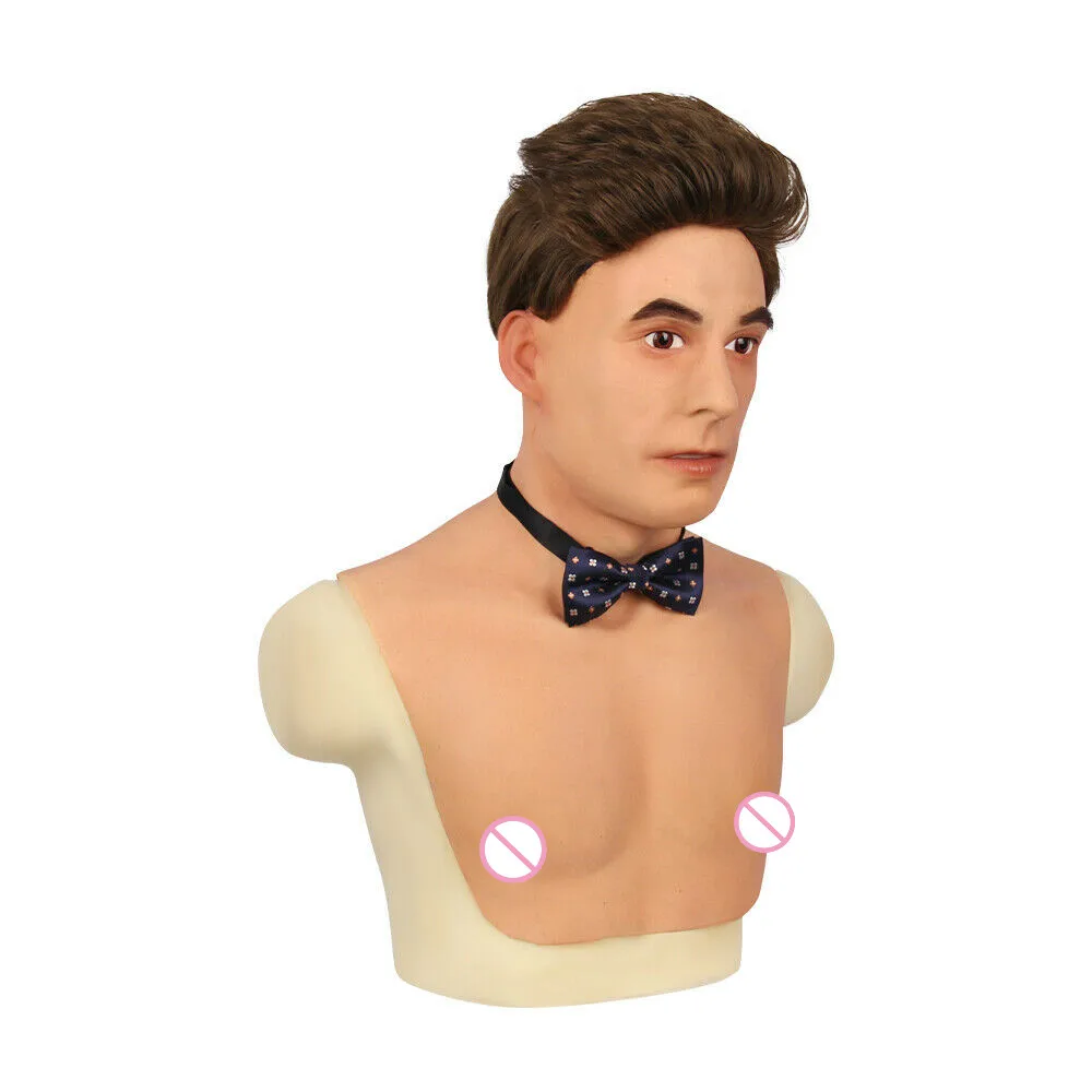 Halloween Mask Realistic Silicone Hood Mask Handmade Headdress for Young People Party Mask