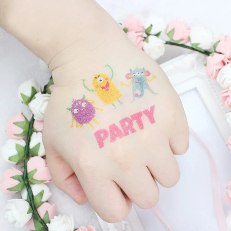 Татуировка Временная в виде монстра наклейка Милая ненастоящая тату флеш