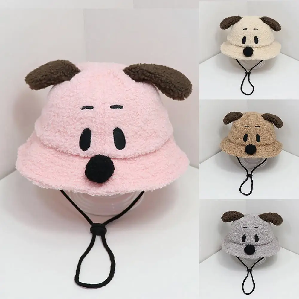 Детская осенне зимняя Милая теплая шапка в рыбацком стиле с рисунком собаки