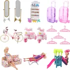 Аксессуары для кукол на выбор, мебель для кукольного домика, обуви, автомобиля, дивана, шкафа, белая стойка для хранения, дивана, платьев