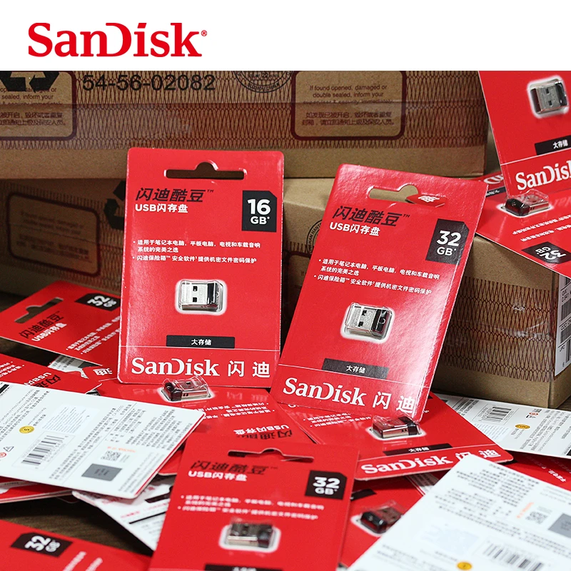 

SanDisk CZ33 USB mini Pen Drives 8GB 16GB 64GB USB 2.0 memory stick USB flash drive 32GB U disk Support Official Verification