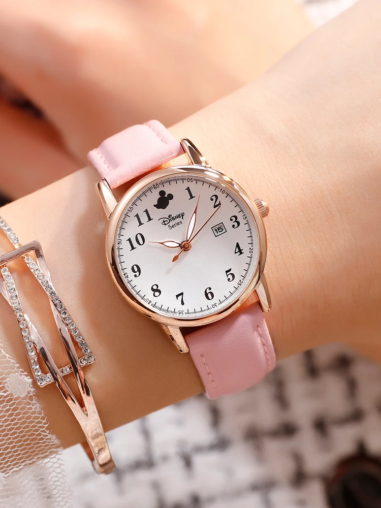 Часы наручные Disney для девочек и мальчиков повседневные модные милые кварцевые с