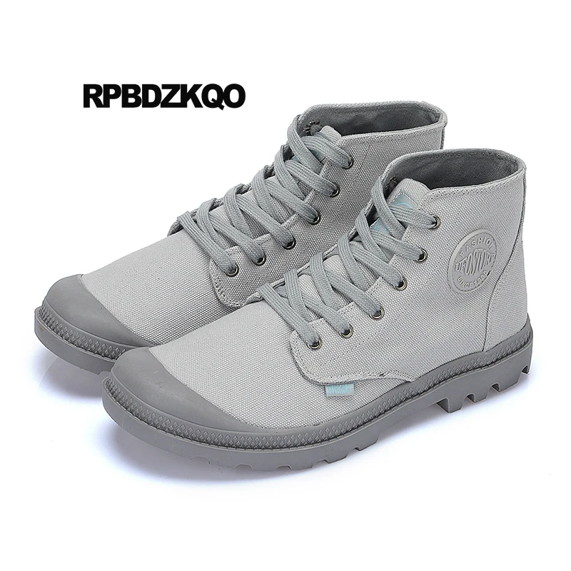 Тренер Нескользящие итальянские ботинки милитари холщовая ткань С высоким