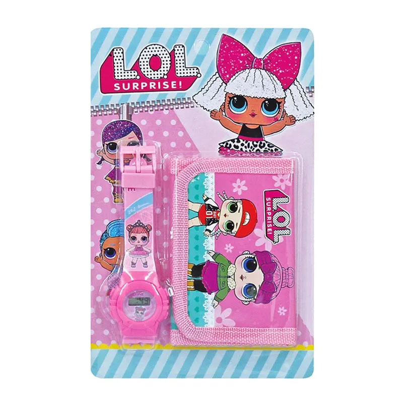 

Original LOL Surprise Watch Wallet Set Children's Cartoon Anime Figure Toy Watches Coin Purse Accessories Girls Birthday Gifts