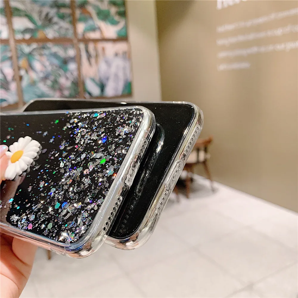FGHGF Блестящий 3D чехол для телефона с маргариткой iPhone 11 Pro X XR XS Max 6S 7 8 7Plus Мягкий