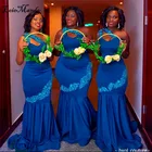 Женское платье подружки невесты, кружевное Африканское платье с аппликацией для свадебной вечеринки, официальное платье подружки невесты, 2021