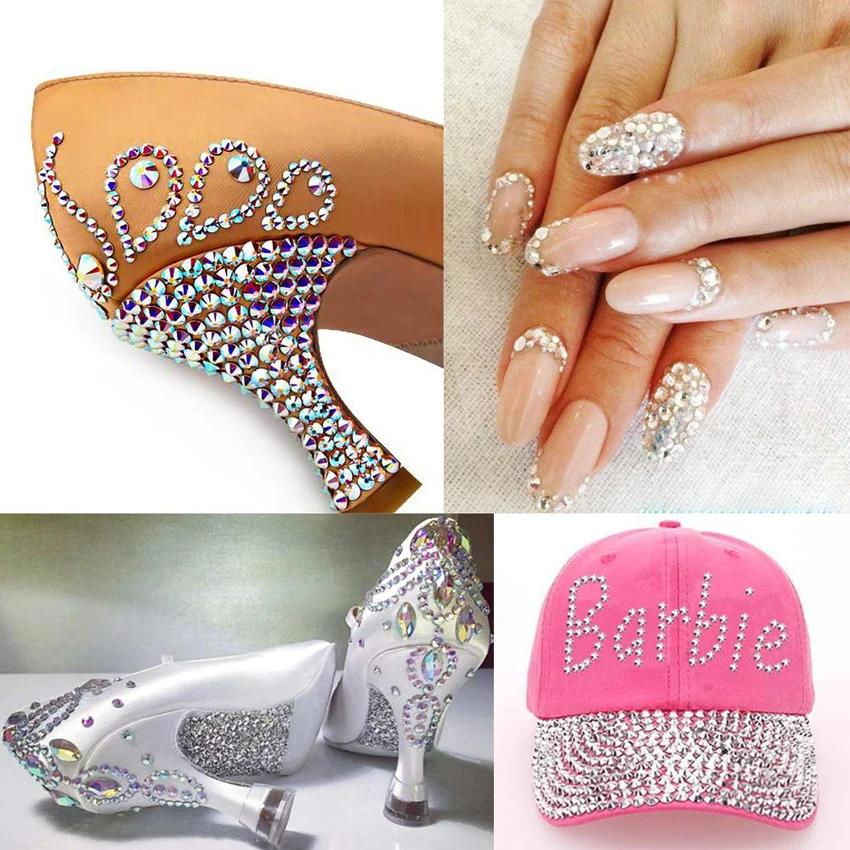 Стразы для дизайна ногтей кристально прозрачные стразы с плоской задней