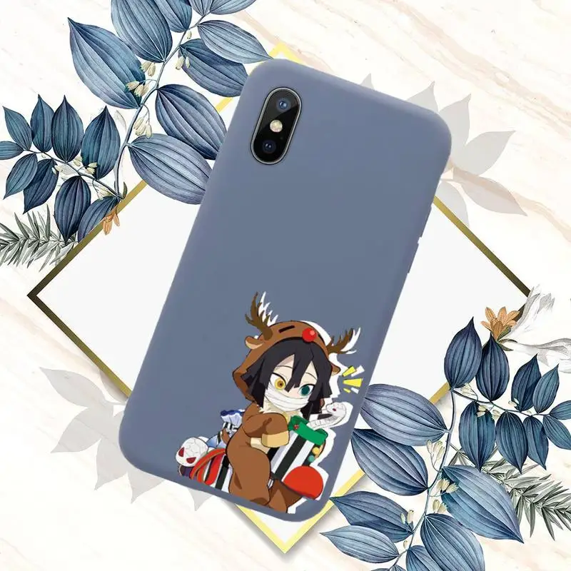 

Christmas Demon Slayer Phone Case Blue Candy Color for iPhone 11 12 mini pro XS MAX 8 7 6 6S Plus X SE 2020 XR