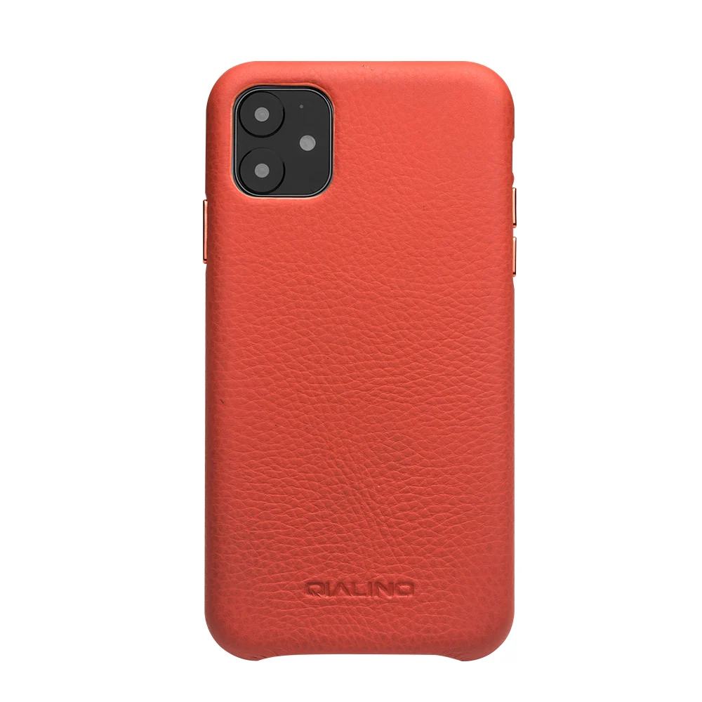QIALINO, деловой чехол из натуральной кожи для iPhone 11 Pro Max, модная Роскошная ультратонкая Задняя сумка для iPhone 11 Pro - Цвет: Orange