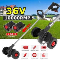 1800w 24v cordless electric grass trimmer lawn mower weeds brush length adjustable cutter garden tools wiht li ion battery