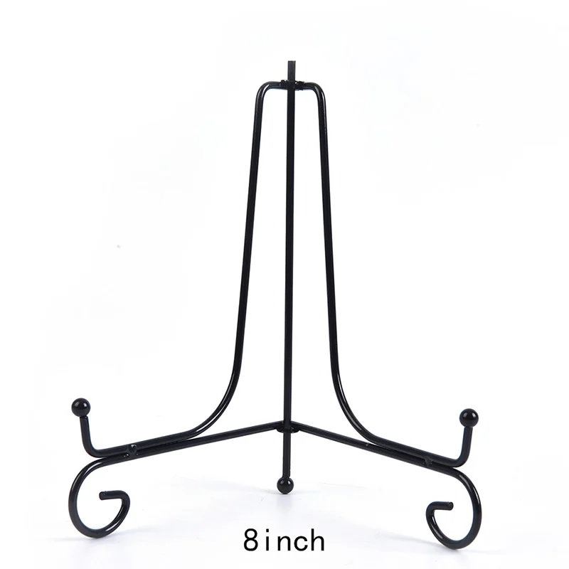 

Black Iron Display Stand Dish Rack Plate Bowl Picture Frame Photo Book Pedestal Holder Home Decoration Iron Frame Storage Rack