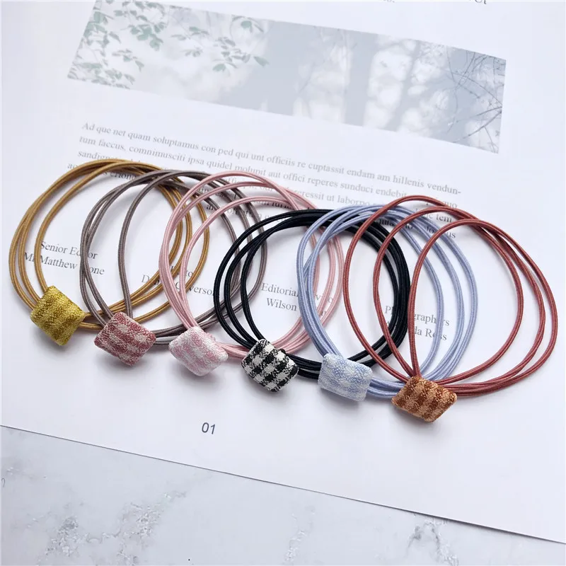 

Modern fresh and simple cloth ball high elastic Hair Rope Korean women double Fine section personality wild Hair Accessories