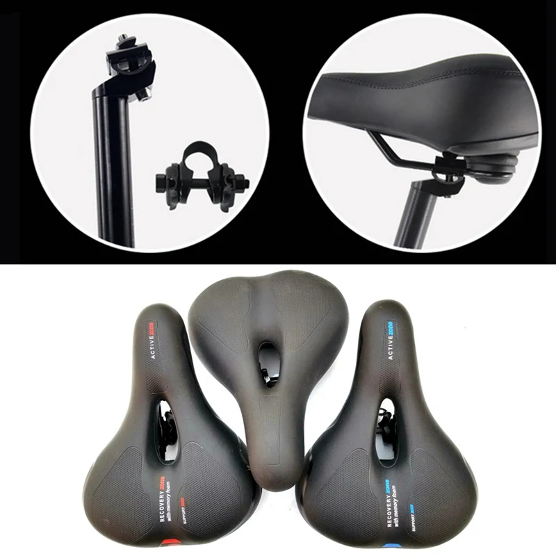 

2021 New Bicycle Saddle Bike Seat Soft Mountain Gel Extra Comfort Saddle MTB Thicken Wide Damping Cushion Pad Bike Accessories