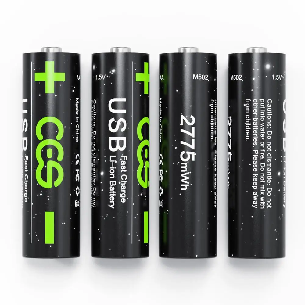 Новинка 4 штук в наборе USB AA 1 5 v литий-ионный аккумулятор для 2775mwh батареи