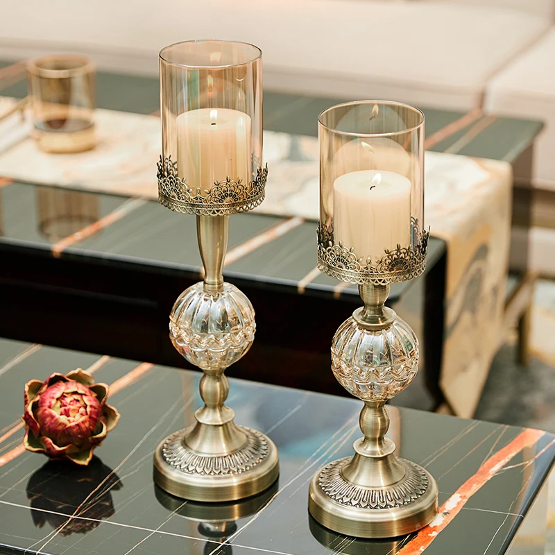 

Modern Metal Christmas Candle Holders Glass Nordic Design Glass Pillar Candle Holder Metal Stand Morocco Decor Velas Home Eg50zt
