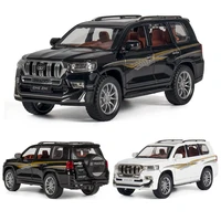 124 132 toyota prado suv die cast alloy cars model diecasts toy sound and light back children toy collection free shipping