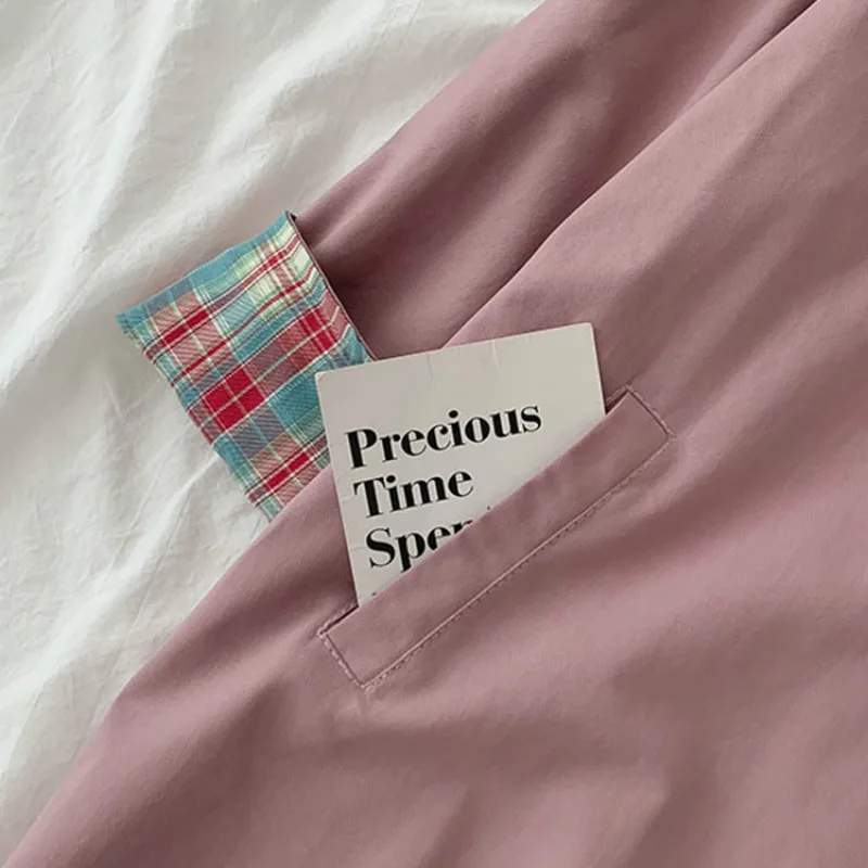 

New Trench Womens Fashion Chic Korean Patchwork Design Vintage Single Breasted Ladies Outwear All-match Fall Female Windbreaker