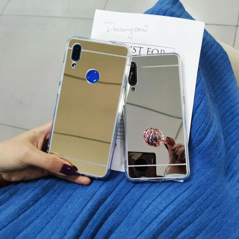 Глянцевый зеркальный эффект чехол для XiaoMi Redmi Note 8 Note7 Note6 Note5 Note4 из мягкого ТПУ с