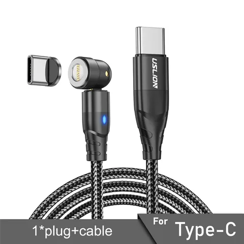 USLION 60W Магнитный USB-C кабель для быстрой зарядки и передачи данных