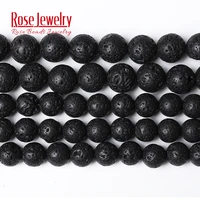 free shipping natural stone aaaaa quality volcano lava round loose beads 15 strand4 6 8 10 12 14mm pick size for jewelry making