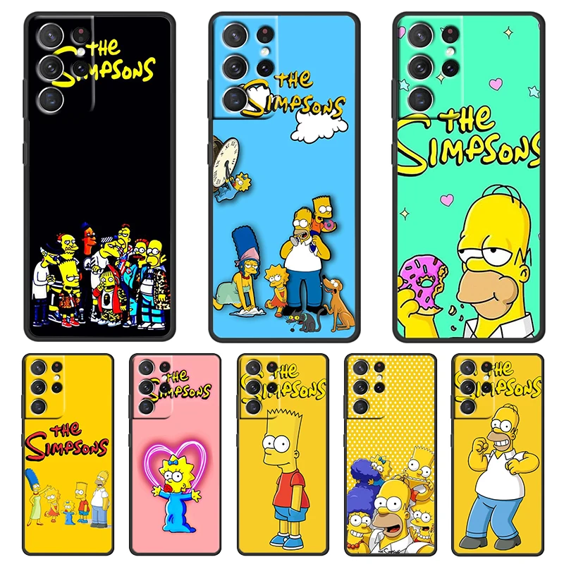 

The Simpsons cute cartoon For Samsung Galaxy S22 S21 S20 FE Ultra S10 S9 S8 S7 S6 Plus 5G Silicone Soft Black Phone Case