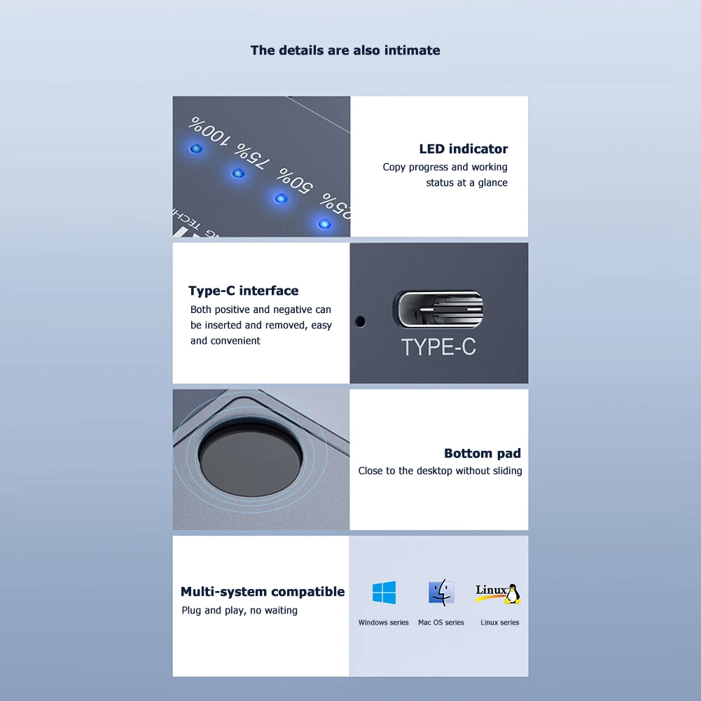 Gamer Computer Laptop Desktops Accessaries Supplies Dual Bay M.2 NGFF NVMe SSD Dock 10Gbps USB 3. 1 Type-C Docking Station