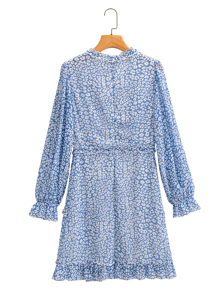 Женское шифоновое платье рубашка с V образным вырезом и цветочным