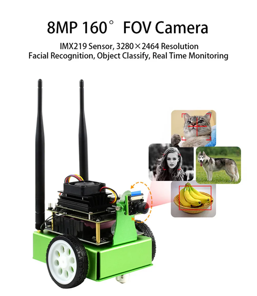 JetBot AI Kit Робот на основе NVIDIA Jetson Nano распознавание лица отслеживание объекта