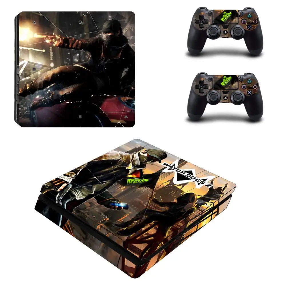 PS4 Slim sticker s Watch_Dogs 2 PS 4 Play station Skin Adesivos для playstation консоли и контроллера|Наклейки| |