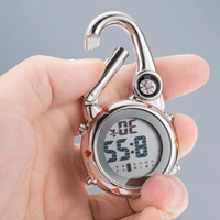 digital carabiner watch luminous anti scratch precise backpack belt pocket clip on watch for outdoor