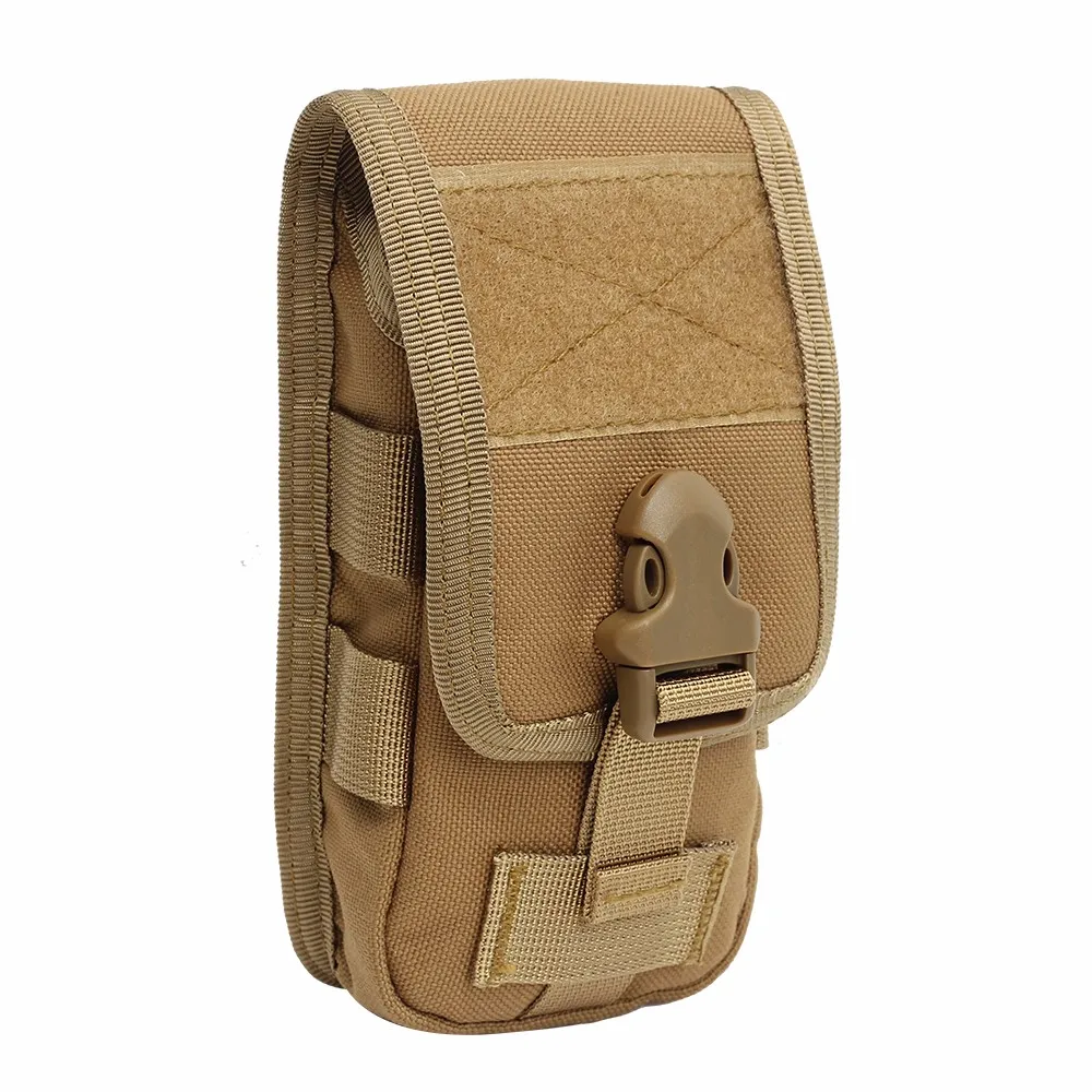 Tan Тактическая Сумка для телефона Molle, сумка для повседневного использования, сумка для гаджета, поясной ремень, держатель для телефона, дорожная сумка, сумка с зажимом для телефона - Цвет: Tan