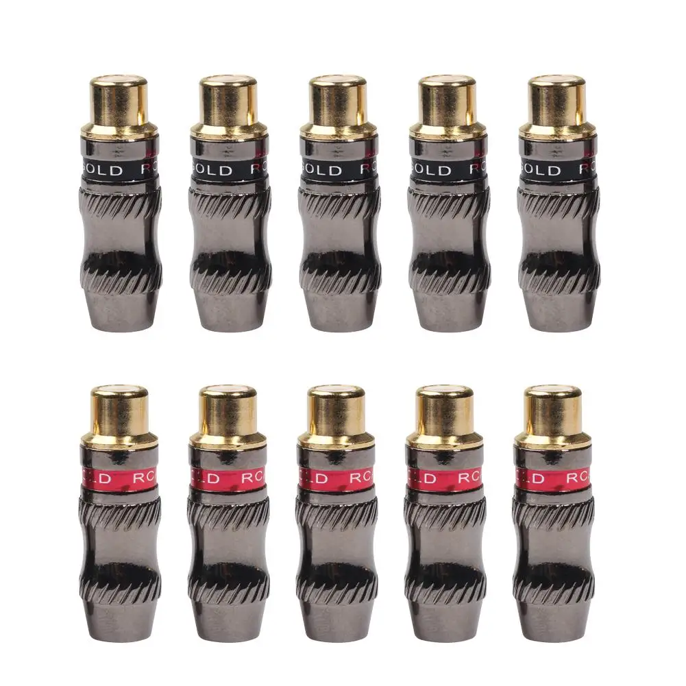 10 шт. RCA Женский разъем аудио позолоченный динамик провода разъемы Позолоченный