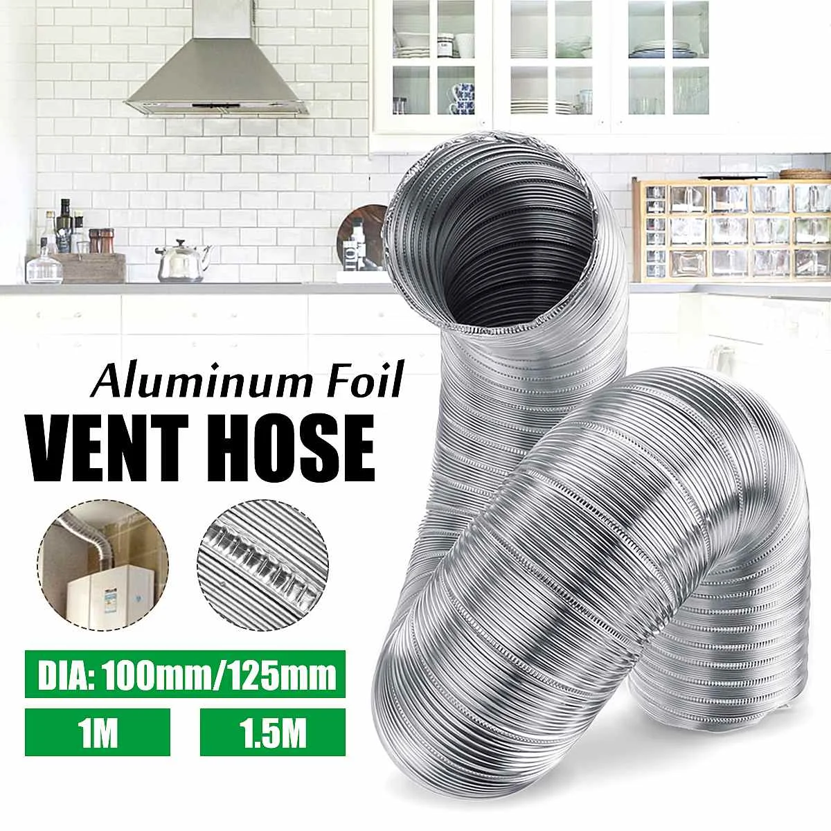 

4/5 inch Air Ventilation Ventilator Aluminum Pipe Tube Hose Flexible Exhaust Pipe Duct Air System Air Conditioner Accessories
